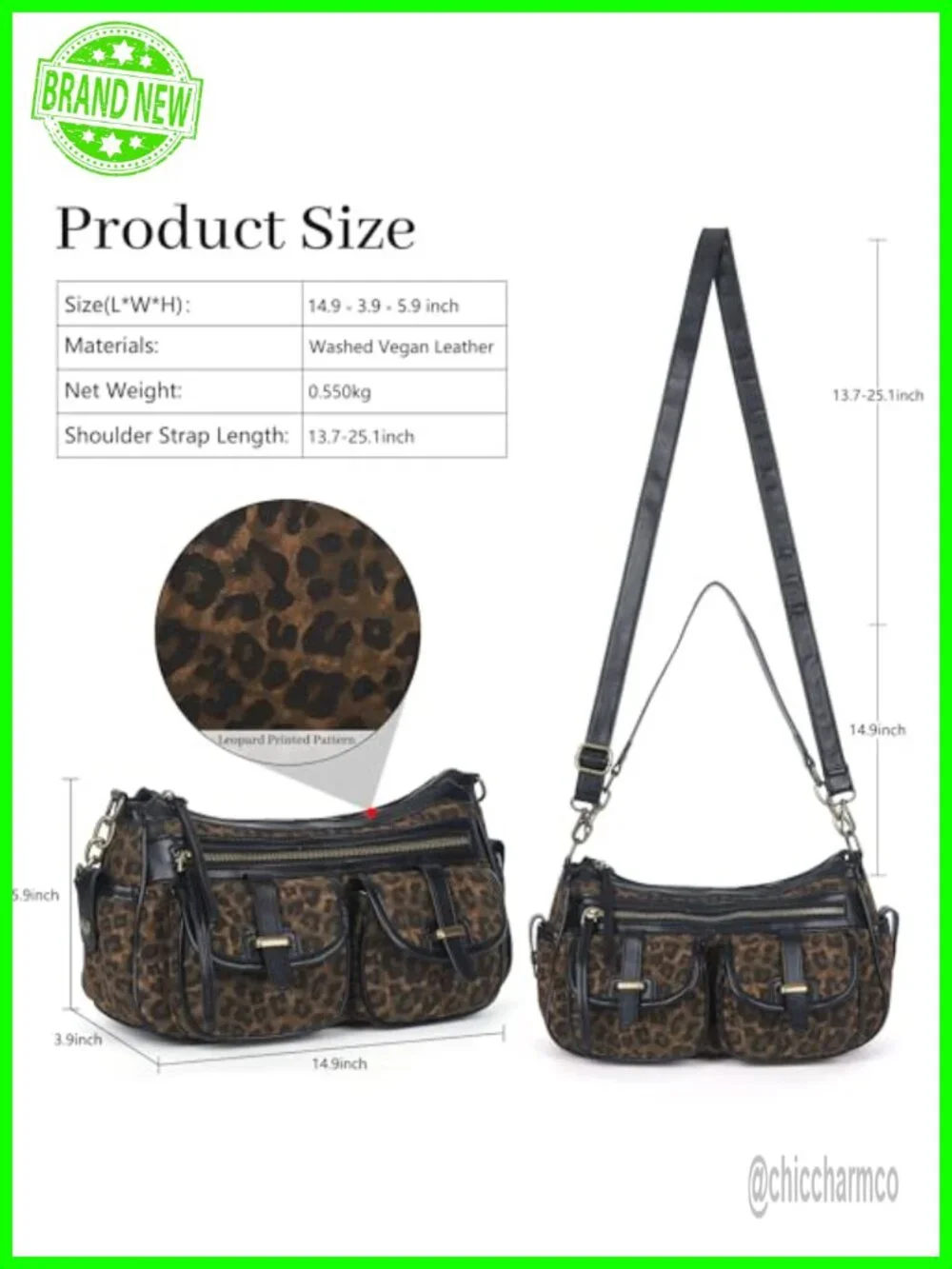 Hobo Crossbody Bag with Multi Pockets Soft Vegan Leather Adjustable Strap